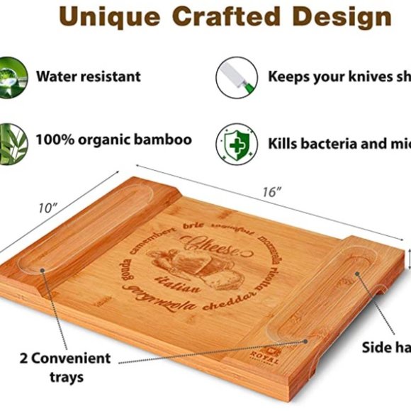 Natural Bamboo Cheese Board BRAND NEW - Picture 4 of 7